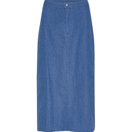 A VIEW Line Twill Skirt Denim Blue