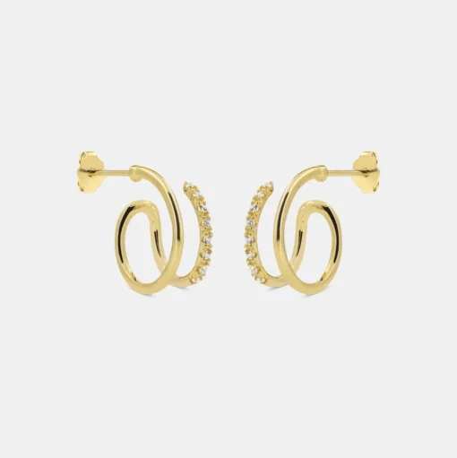 AND COPENHAGEN Shiny Double Swirl Hoops
