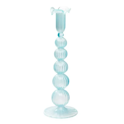 ANNA+NINA Cloudy Glas Lysestage Lyseblå 29 cm