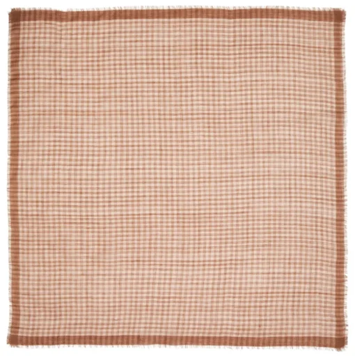 BECK SÖNDERGAARD Gingham Wica Scarf Mocha Brown