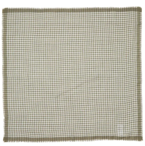 BECK SÖNDERGAARD Gingham Wica Scarf Dusty Olive