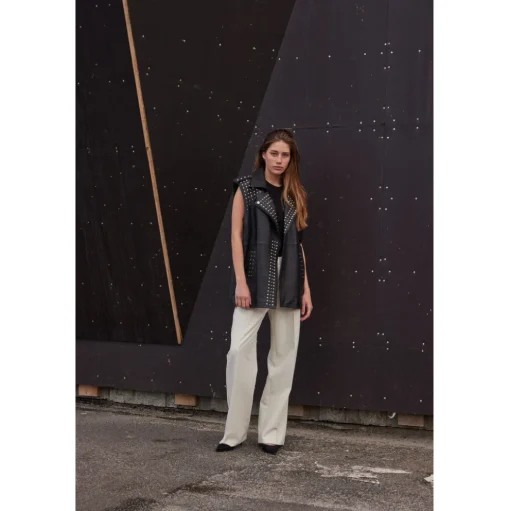 BRUUNS BAZAAR Clove Zhoa Leather Waistcoat Sort