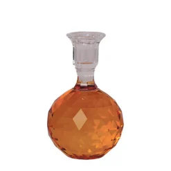C'EST BON Krystal kuglestage m/graveringer, rav, 16,5xø10cm
