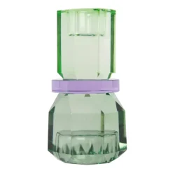 C'EST BON Lysestage 301.962.91 Mint/violet/oliven 13x7 cm