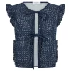 CO' COUTURE Sequin Denim Vest Denim Blue