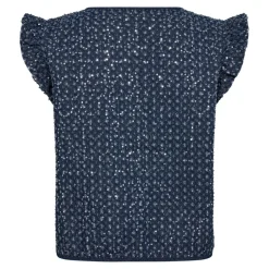 CO' COUTURE Sequin Denim Vest Denim Blue
