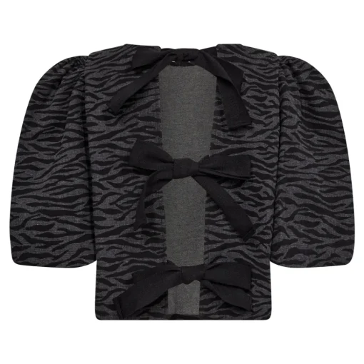 CO' COUTURE Zebra Bow Blouse Black