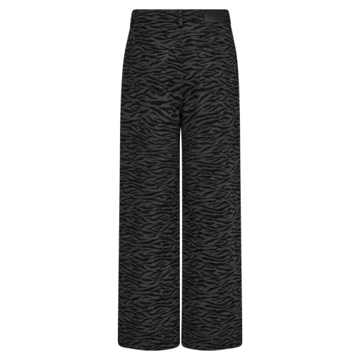 CO' COUTURE Zebra Grey Wide Pants Black