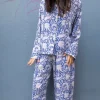 CRAFT SISTERS Pyjamas Blockprint Blue Flower