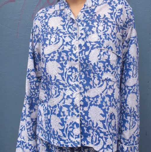 CRAFT SISTERS Pyjamas Blockprint Blue Flower