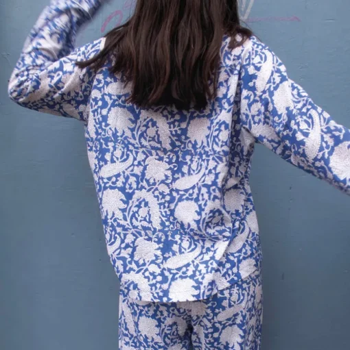 CRAFT SISTERS Pyjamas Blockprint Blue Flower