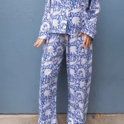 CRAFT SISTERS Pyjamas Blockprint Blue Flower