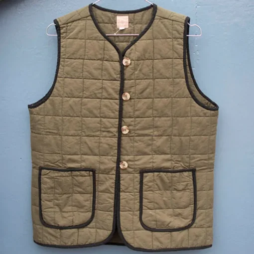CRAFT SISTERS Quilted Waistcoat Army