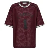 HAUTE L'AMITIÉ Sporty Lace Football Tee Amarone