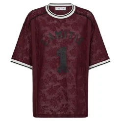 HAUTE L'AMITIÉ Sporty Lace Football Tee Amarone
