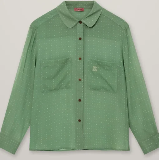 HEYANNO Devotion Silk Shirt Watergrass