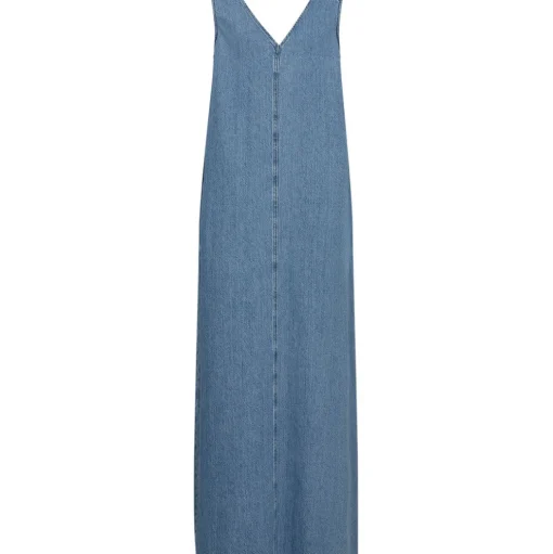 IVY COPENHAGEN Uta Distressed Maxi Dress Wash Mid Blue