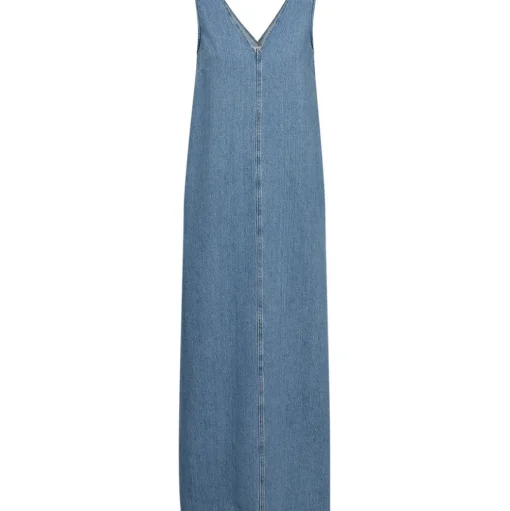 IVY COPENHAGEN Uta Distressed Maxi Dress Wash Mid Blue