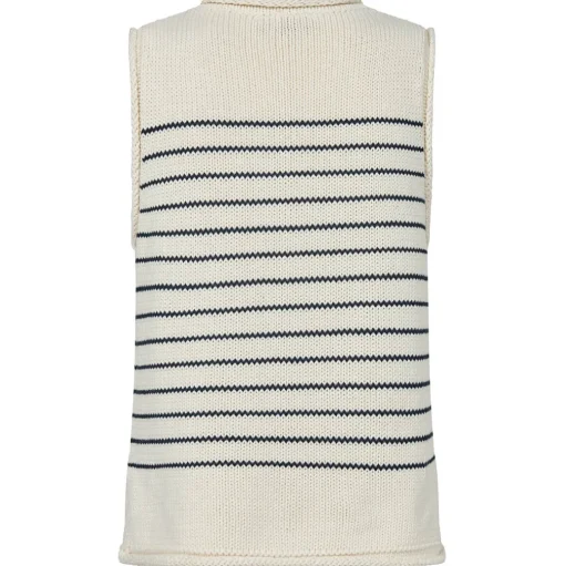 MOS MOSH Aubin Sl Stripe Knit Top Ecru