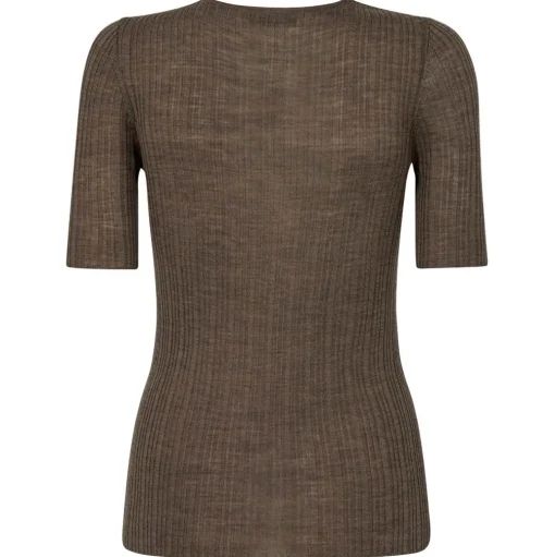 MOS MOSH Bouch Rib Knit Chocolate