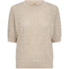 MOS MOSH Karin Marisol SS Linen Knit Feather Gray