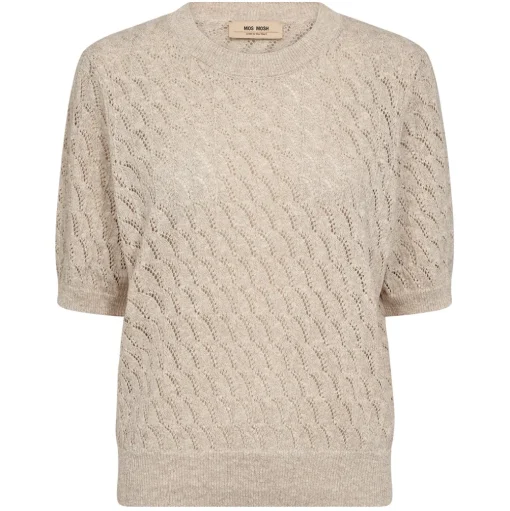 MOS MOSH Karin Marisol SS Linen Knit Feather Gray