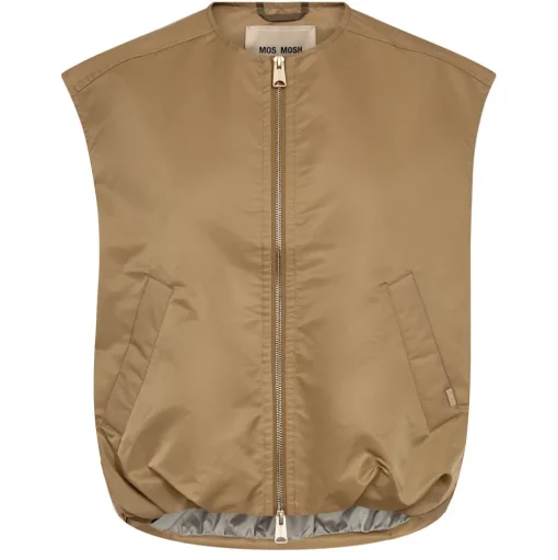 MOS MOSH Kura Solid Waistcoat Sesame