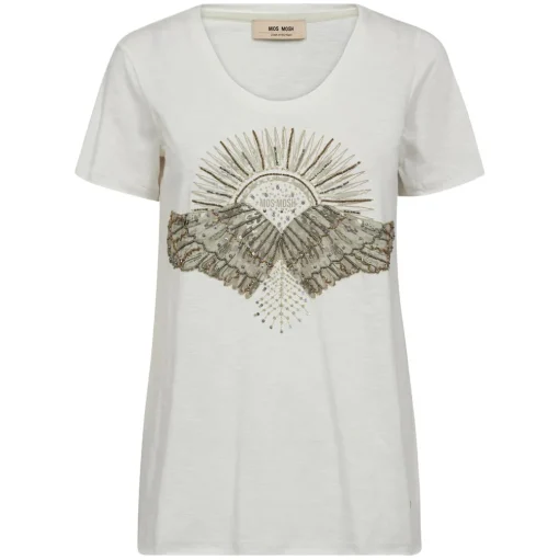 MOS MOSH Nadine O-SS Deco Tee Celadon Tint