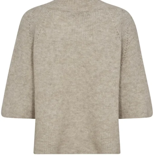 MOS MOSH Taci 3/4 V-Neck Knit Feather Gray