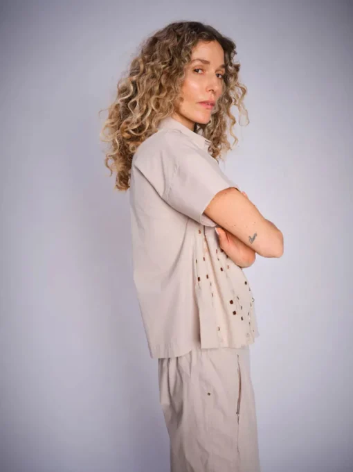 MOS MOSH Tazhi Cotny Shirt Feather Gray