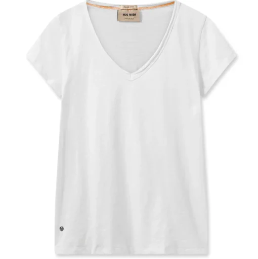 MOS MOSH Tulli V-ss Basic Tee White