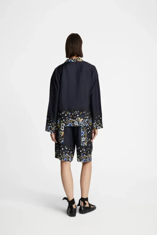 MUNTHE Faiza Silk Top Black