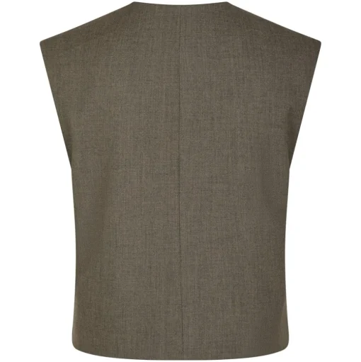 NEO NOIR Birtha Waistcoat Brown Melange