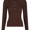 NEO NOIR Carlton Knit Blouse Brown