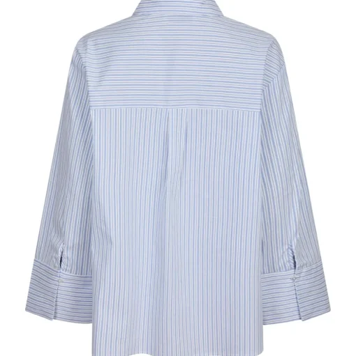 NEO NOIR Dita Mini Stripe Shirt Light Blue