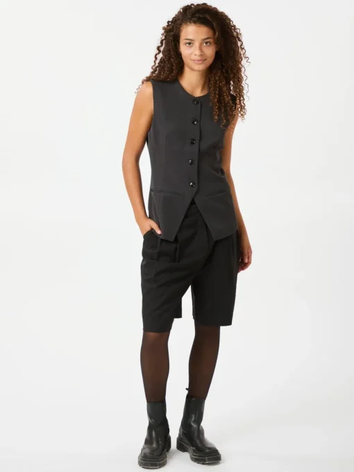 NEO NOIR Fabia Structure Waistcoar Dark Grey