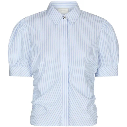 NEO NOIR Frannie Stripe Shirt Light Blue
