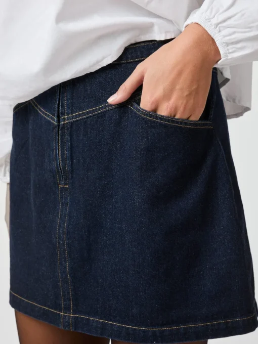 NEO NOIR Gabani Denim Skirt Dark Blue