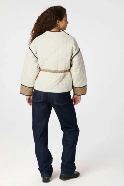 NEO NOIR Gerdi Solid Quilt Jacket Creme