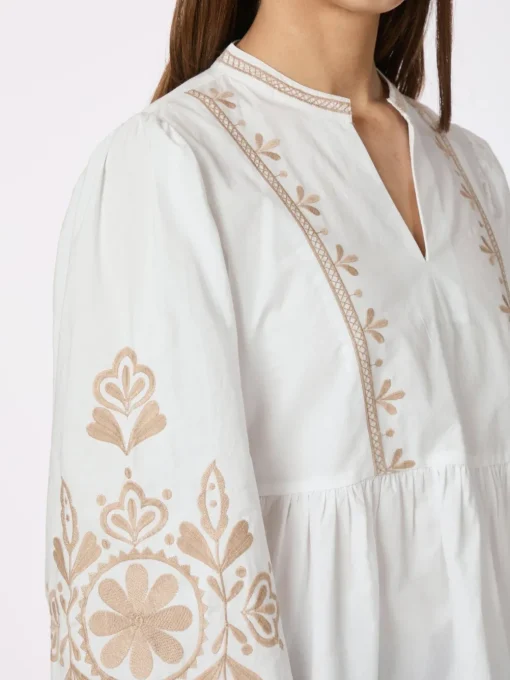 NEO NOIR Ginia Emb Blouse Off White