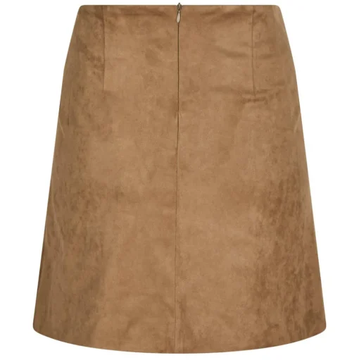 NEO NOIR Hemie Faux Suede Skirt Cognac