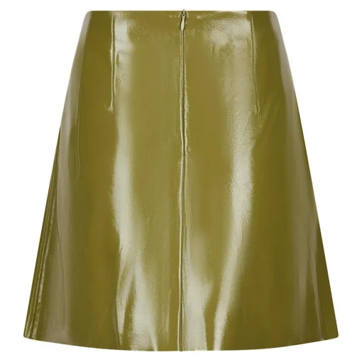 NEO NOIR Hemie Patent Skirt Olive