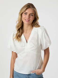 NEO NOIR Irina Poplin Blouse Hvid