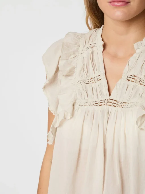 NEO NOIR Jayla Voile Top Ivory