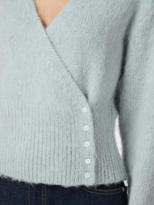 NEO NOIR Kilua Fluffy Wrap Knit Blouse