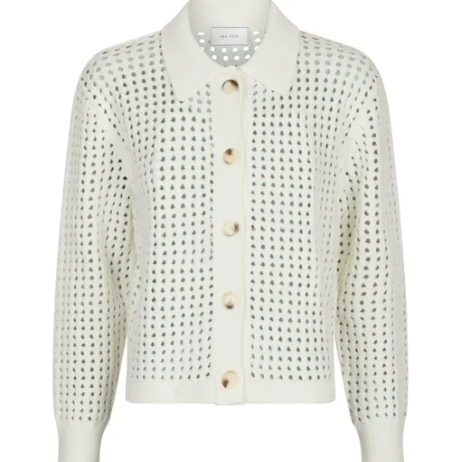 NEO NOIR Laurana Crochet Cardigan Off White