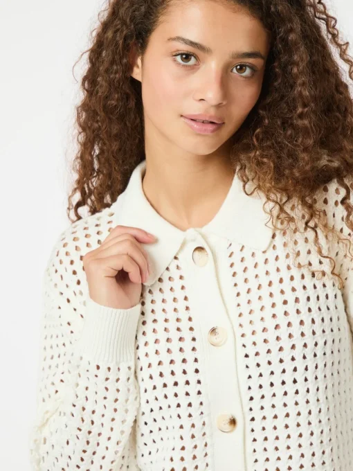 NEO NOIR Laurana Crochet Cardigan Off White