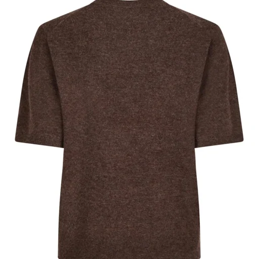 NEO NOIR Missy Knit Tee Brown Melange