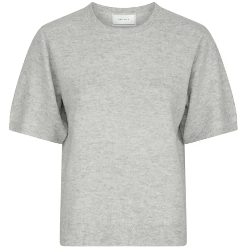 NEO NOIR Missy Knit Tee Light Grey Melange