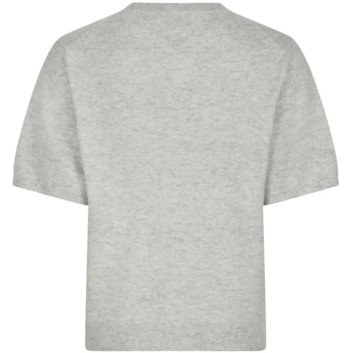 NEO NOIR Missy Knit Tee Light Grey Melange